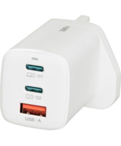 iBOX C-65 White, GaN 65W universal charger UK plug