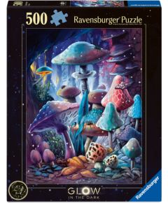 Ravensburger Glow In The Dark Puzzle 500 Pieces: Moonlight Mushrooms