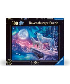 Ravensburger Glow In The Dark Puzzle 500 Pieces: Wolves In The Northern Lights