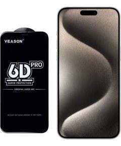 iLike -  iPhone 15 Pro Max 6D Full face Glue 9H Tempered glass with Black frame
