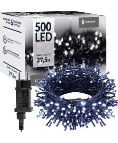 Новогодние гирлянды Springos CL0543, 500 LED, холодный белый + холодный белый flash, 27,5 м