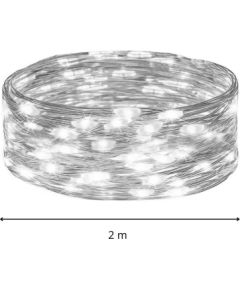 Новогодняя гирлянда Springos CL4100, 20 LED, проволочные микро лампочки, холодный белый, батарейное питание