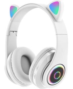 Bemi   B39 Noise Cancell Kids Cat Bluetooth Wireless Headset FM Radio / MP3 Mico SD and Phone call White