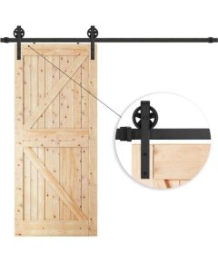 Система для раздвижных дверей Springos HA5007, 183 см, barn door, направляющая с фурнитурой до 100 кг, черный