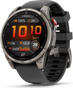 Garmin   GARMIN fenix 8 Pro – 47 mm, AMOLED, Sapphire, Titanium with Graphite/black silicone band sporta pulkstenis
