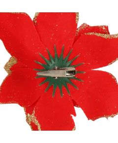 Новогоднее украшение "Poinsettia" Springos CA0732 13x13 см