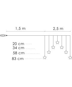 Световая занавеска Springos CL4139, 70 LED, звёздочки, тёплый белый