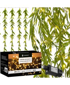 LED гирлянда с искусственными листьями рускуса, световая декорация Springos CL4125
