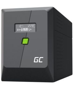 Nepārtrauktas barošanas bloks Green Cell PowerProof LCD UPS 2000VA 1400W USB 2x Schuko + 3x IEC
