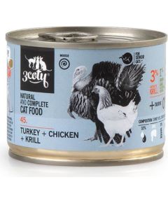 3Coty TURKEY + CHICKEN/KRILL for Senior Cats 180g