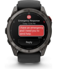 Garmin   fenix 8 Pro – 51 mm, AMOLED Sapphire, Carbon grey DLC titanium with Black/pebble grey silicone band