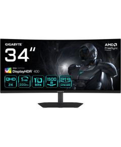 GIGABYTE G34WQC2 34” WQHD Curved Gaming Monitor - 3440 x 1440, 1500R, 200Hz, 1ms, 450 cd/m2, AMD FreeSync Premium, DisplayHDR 400, HDMI 2.0, Displayport 1.4 LED / LCD мониторы