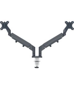 Leitz 65370089 Ergo Space Saving Dual Monitor Arm, Dark Grey