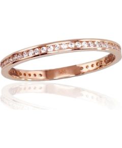 Золотое кольцо #1100466(Au-R)_CZ, Красное Золото 585°, Цирконы, Размер: 16, 0.99 гр.