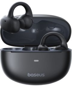 Baseus Atvērtās bezvadu Bluetooth 5.4 austiņas Bowie MC1 ar uzlādes futrālīti, melnas, melnas