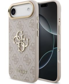 Guess Apple  iPhone Air PU Leather 4G Metal Logo Gold Frame Case Pink