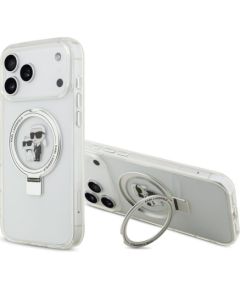 Karl Lagerfeld Apple  iPhone 17 Pro Max Ringstand Karl and Choupette MagSafe Case White