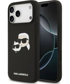 Karl Lagerfeld Apple  iPhone 17 Pro Max Liquid Silicone Double Heads MagSafe Case Black