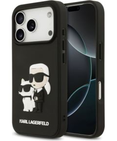 Karl Lagerfeld Apple  iPhone 17 Pro Silicone 3D Rubber Karl and Choupette Case Black