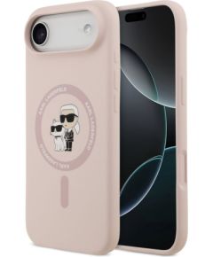 Karl Lagerfeld Apple  iPhone Air Liquid Silicone Karl and Choupette MagSafe Case Pink