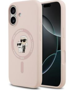 Karl Lagerfeld Apple  iPhone 17 Liquid Silicone Karl and Choupette MagSafe Case Pink