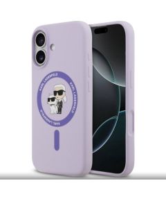 Karl Lagerfeld Apple  iPhone 17 Liquid Silicone Karl and Choupette MagSafe Cas Purple