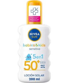 Nivea Sun Babies & Kids Sensitive Protect 5 in 1 SPF 50+ - Dětský opalovací sprej 200ml