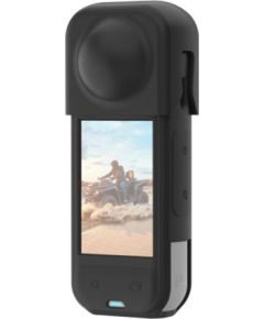 PULUZ silicone protective case with lens cover for Insta360 X5 (black)