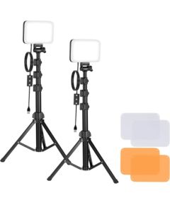 Neewer BP66 studio set two LED lamps + filters + tripods