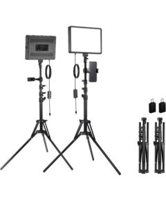 Neewer BP300 studio set two LED lights + tripods + phone holders