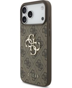 Guess PU 4G Metal Logo Strap Case Aizsargapvalks priekš Apple iPhone 17 Pro Max