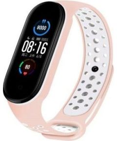 iLike   Silicone Wristband Strap for Xiaomi Mi Band 5 Dots Pink White