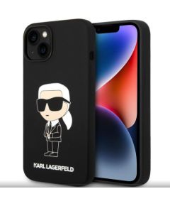 Karl Lagerfeld Apple  iPhone 15 Liquid Silicone Ikonik NFT Cas Black