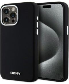 DKNY Apple  iPhone 15 Pro Max 6.7 hardcase Liquid Silicone Small Metal Logo MagSafe Black