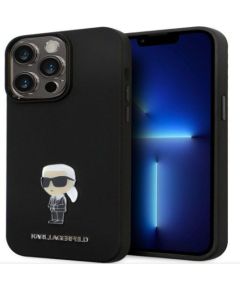 Karl Lagerfeld Apple  iPhone 15 Pro Max Liquid Silicone Metal Ikonik Case Black
