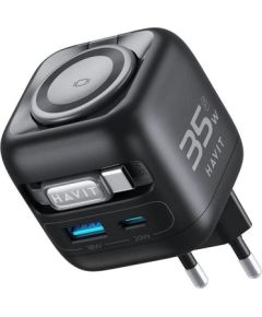 Havit UC250 A-EU - GaN travel charger with extendable cable (black)