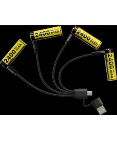 Nitecore NH2400 2400mAh USB-C Rechargeable AA Battery 4-Pack