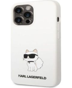 Karl Lagerfeld Apple  iPhone 13 Pro Liquid Silicone Choupette NFT Case White
