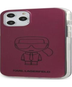 Karl Lagerfeld Apple  iPhone 12/12 Pro 6.1'' PC/TPU Metallic Iconic Outline Cover Dark Pink