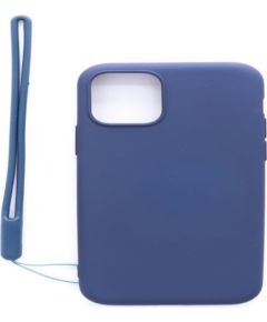 Evelatus Apple  iPhone 11 Pro Soft Touch Silicone Case with Strap Dark Blue