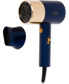 Adler Hair dryer AD 2280 1800 W Number of temperature settings 3 Blue/Gold