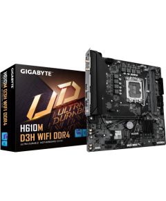 Gigabyte H610M D3H WIFI DDR4 Processor family Intel Processor socket LGA1700 Supported hard disk drive interfaces SATA, M.2 Number of SATA connectors 4