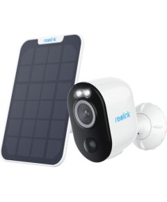 Reolink Wi-Fi Security Camera with Motion Spotlight and Solar Panel, 3W Argus Series B330 Bullet 4 MP Fixed lens IP65 H.265 Micro SD, Max. 128 GB White