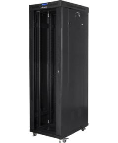 Lanberg Rack cabinet 19" free-standing 42U/600x1000 (flat pack) with glass door lCD V2 FF01-6042-12BL Black