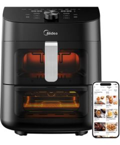 Midea Two Zone Airfryer MAD1100DADK Power 1850 W Capacity 4.4/6.4 L Rapid Air technology Black