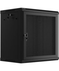 Lanberg Rack cabinet 19" wall-mount 12U/600x450 with perforated door (flat pack) WF01-6412-23B Black