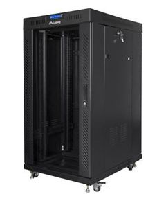 Lanberg Rack cabinet 19" free-standing 22U/800x800 (flat pack) with glass door, LCD FF01-8822-12BL Black