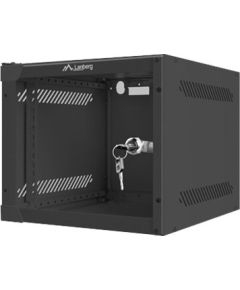Lanberg Rack cabinet 10" wall-mount 4U/280x310 (flat pack) with glass door WF10-2304-10B Black