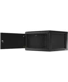 Lanberg Rack cabinet 19" wall-mount 6U/600x600 for self-assembly with metal door (flat pack) WF01-6606-00B Black