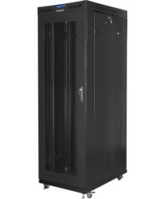 Lanberg Rack cabinet 19" free-standing 37U/800x1000 (flat pack) with glass door lCD V2 FF01-8037-23BL Black
